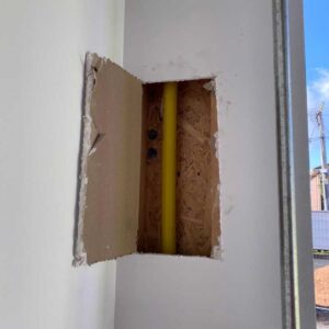 Gas leak detection in wall